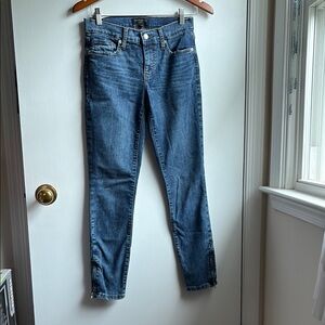 Banana Republic Skinny Blue Jeans Sleek Fit Ankle Zippers